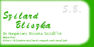 szilard bliszka business card